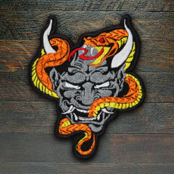Devil Oni Demon's Embroidered Back Sleeve Patch 3